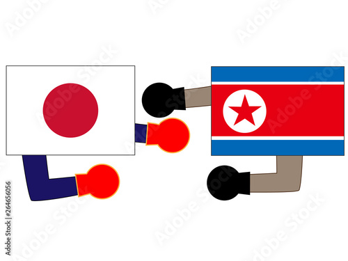 国と国との外交。日本と北朝鮮の状態を表している。