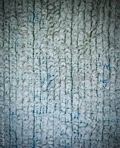 white detailed fabric terry cloth texture close-up with vignette. background, still life.