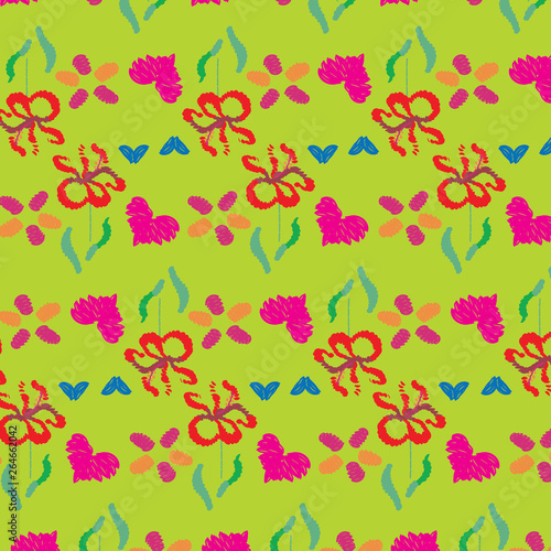 Wallpaper Mural Fashionable pattern in small flowers. Floral background for textiles.. hearts  Torontodigital.ca