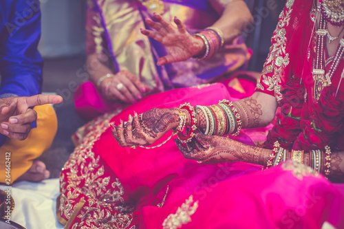 Indian bride's wedding jewellery close up