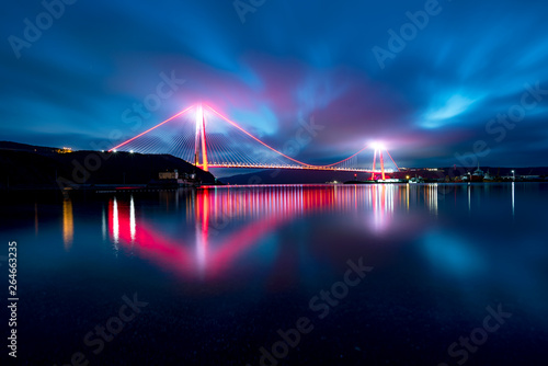 Photography Yavuz Sultan Selim Bridge with long exposure after sunset