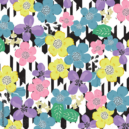 Fashionable pattern in small flowers. Floral background for textiles.