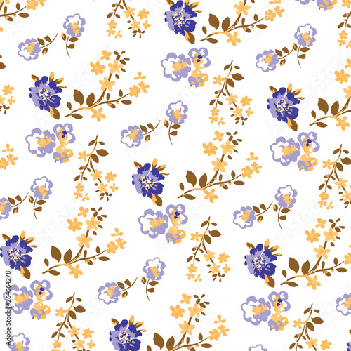Fashionable pattern in small flowers. Floral background for textiles. © baris_design