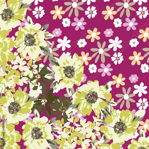 Fashionable pattern in small flowers. Floral background for textiles.