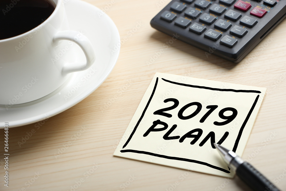 2019 Plan Concept On Sticky Note 2019 Plan Concept On Sticky Note