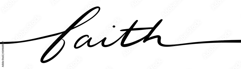 faith hand lettering script in black isolated on white background faith hand lettering script in black isolated on white background