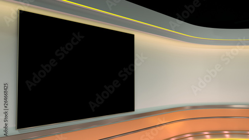 TV Virtual Studio background 3d rendering