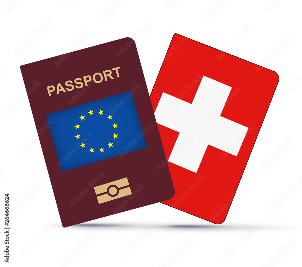 Swiss Passport Concept with Switzerland Flag