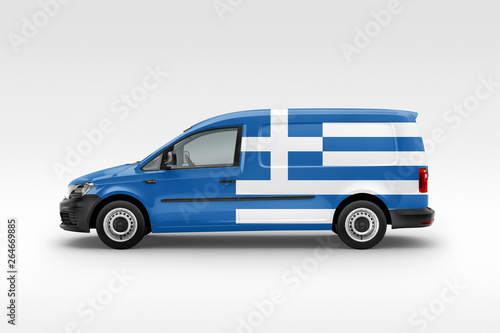Greece Flag on Side of Van