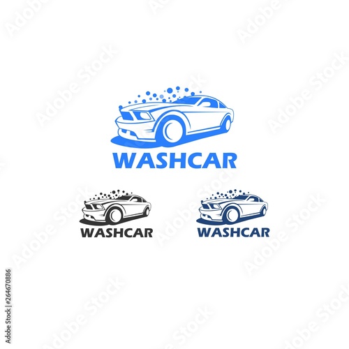 wash car logo set