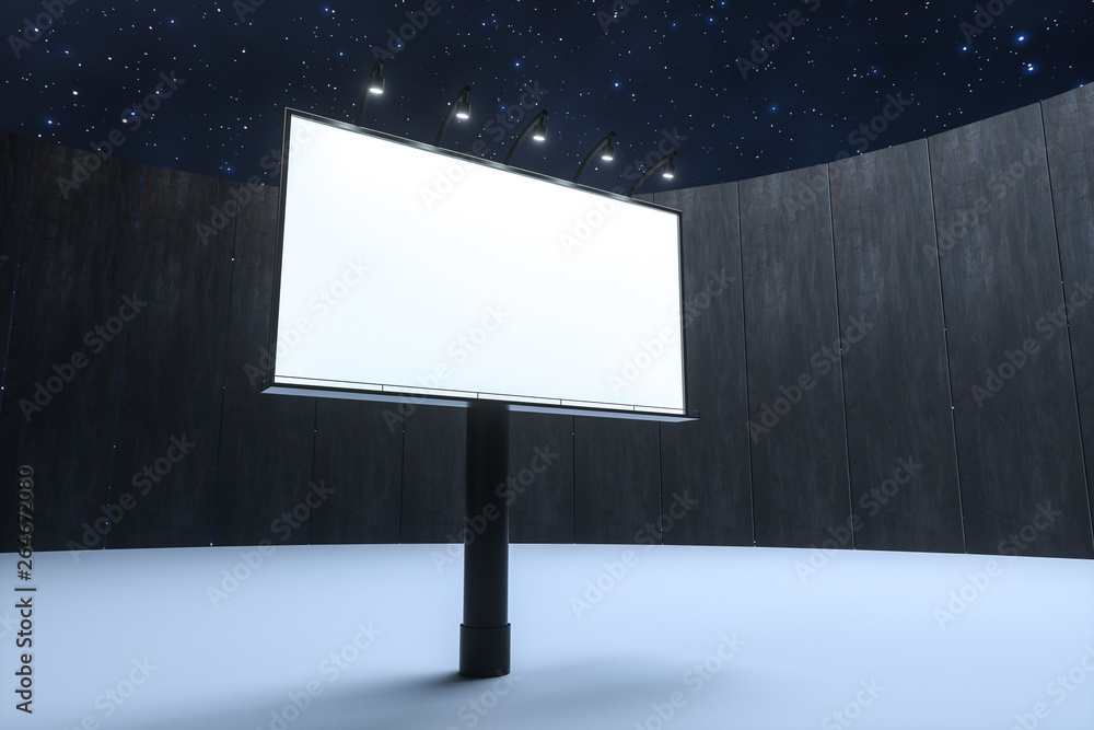 3d rendering, blank advertising board In the night scene 3d rendering, blank advertising board In the night scene