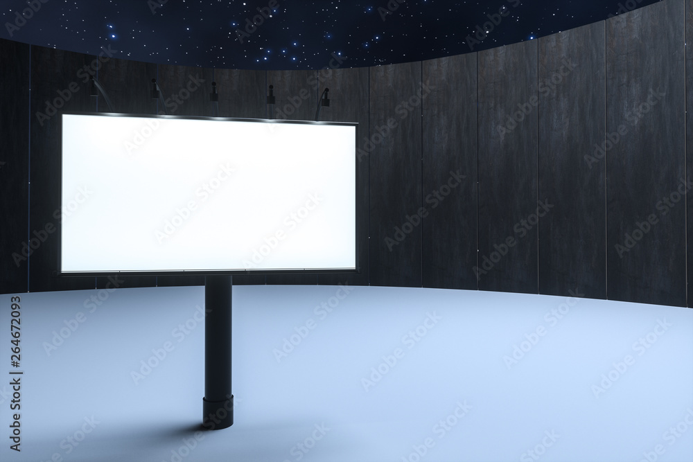 3d rendering, blank advertising board In the night scene 3d rendering, blank advertising board In the night scene