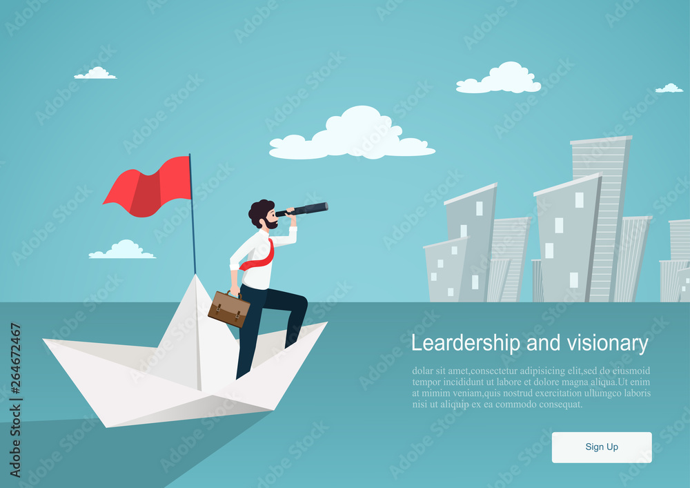 Business concept of vision. Direction of business and management. Symbol of the leader man.Vector illustration. Business concept of vision. Direction of business and management. Symbol of the leader man.Vector illustration.