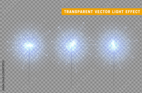 Festive Christmas sparkler decoration lighting element.