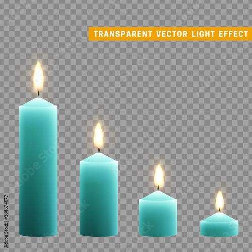 Candles burn with fire realistic.