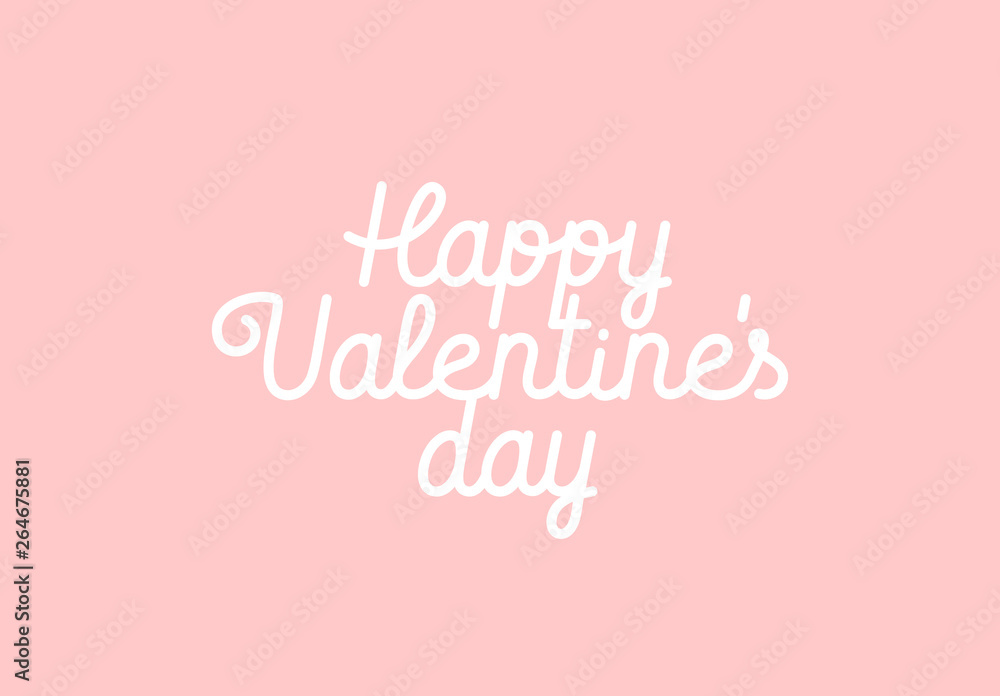 Happy Valentines Day isolated lettering vector illustration
