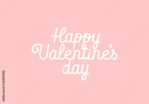 Happy Valentines Day isolated lettering vector illustration
