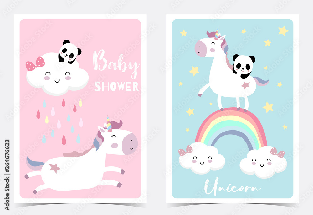 Pink blue hand drawn postcard Pink blue hand drawn postcard