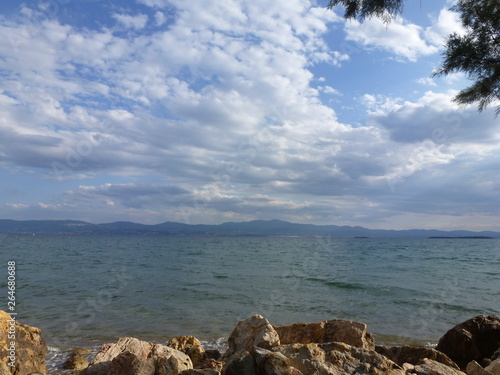 On the shores of the Aegean sea (view from the island of Euboea)