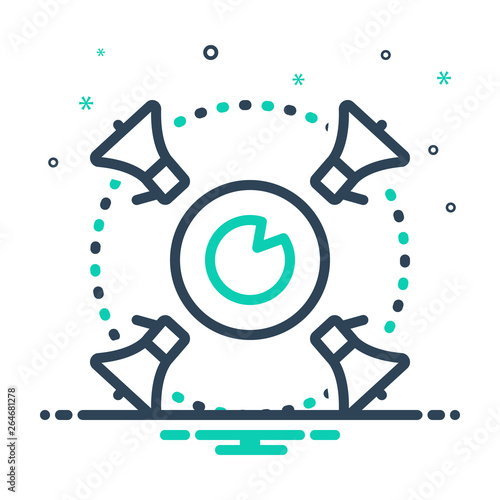 Mix line icon for marketing vision