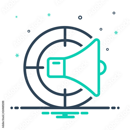 Mix line icon for marketing vision 