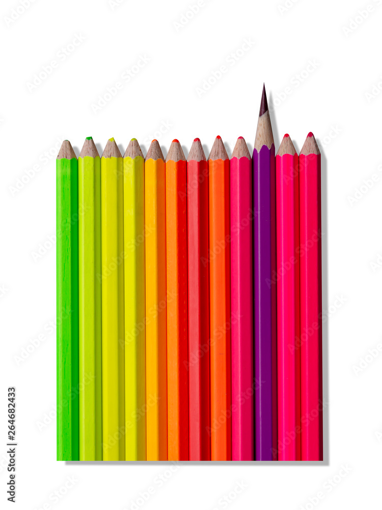 Colored pencils isolated on white background Colored pencils isolated on white background