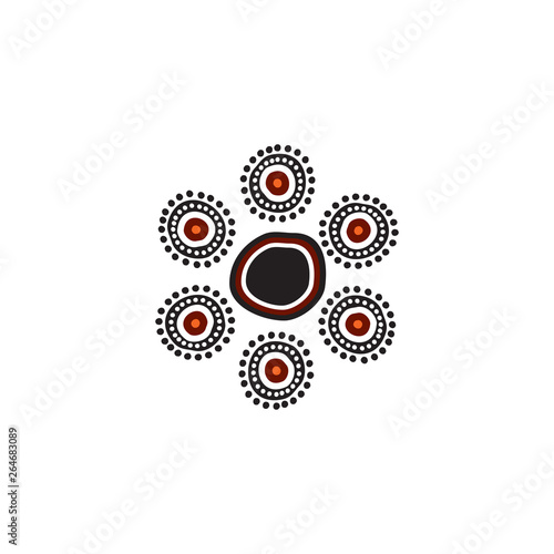 Aboriginal art logo design icon vector template photo