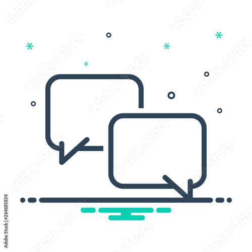 Mix line icon for chatting messaging 