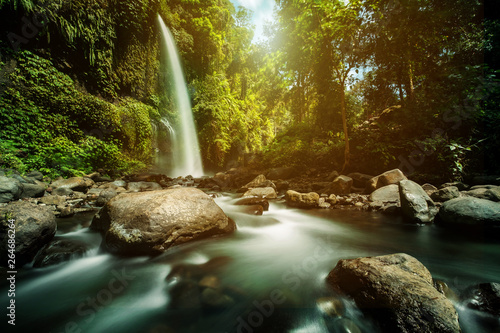 Sendang Gile waterfall is a stunning waterfall on Lombok  Indonesia. Long exposure photography.