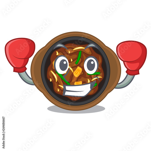 Boxing bulgogi is served on mascot plate