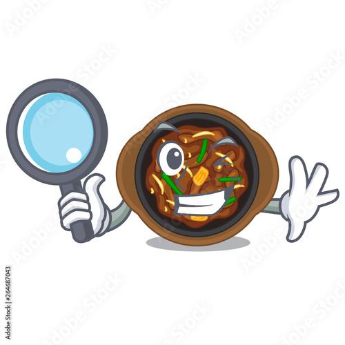 Detective bulgogi in a the bowl cartoon