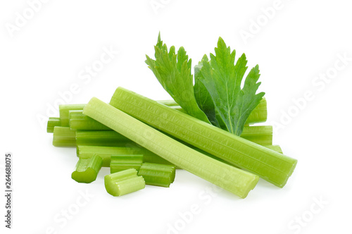 Fresh celery isolated on white background