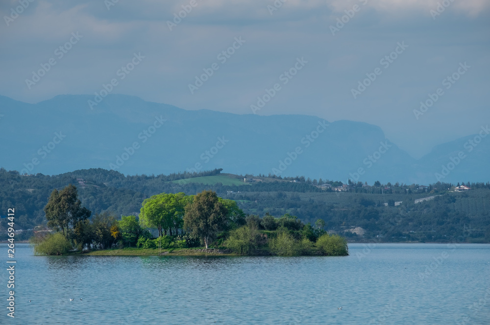 seyhan lake and surrounding villas, pine forests, adana turkey