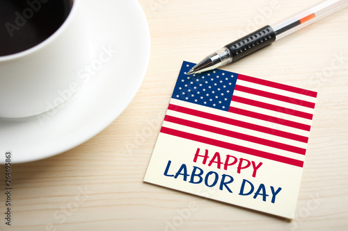 Happy Labor Day On Sticky Note