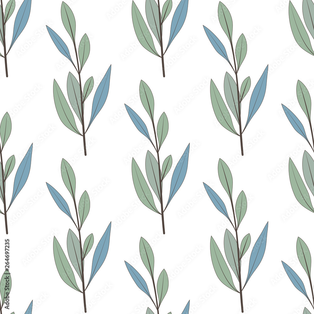 Beautiful and elegant flowers buds on the white background. Vector seamless pattern with flowers. watercolor fabric design