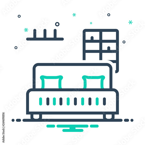 Mix line icon for  bedroom bar