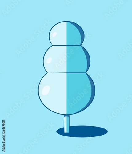 Blue monochrome tree on colored background