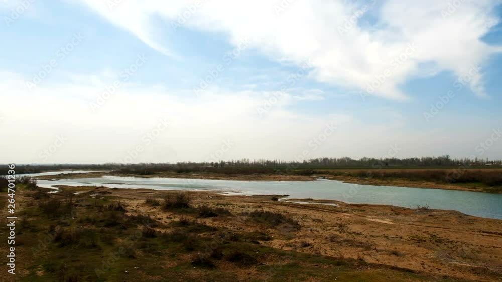 Panorama of the river in cloudy weather Panorama of the river in cloudy weather