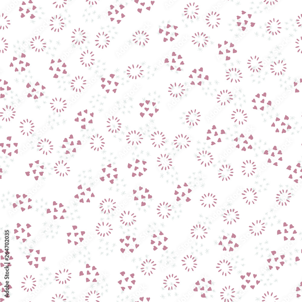 Seamless pattern background of simple elements. Doodle hand drawn illustration