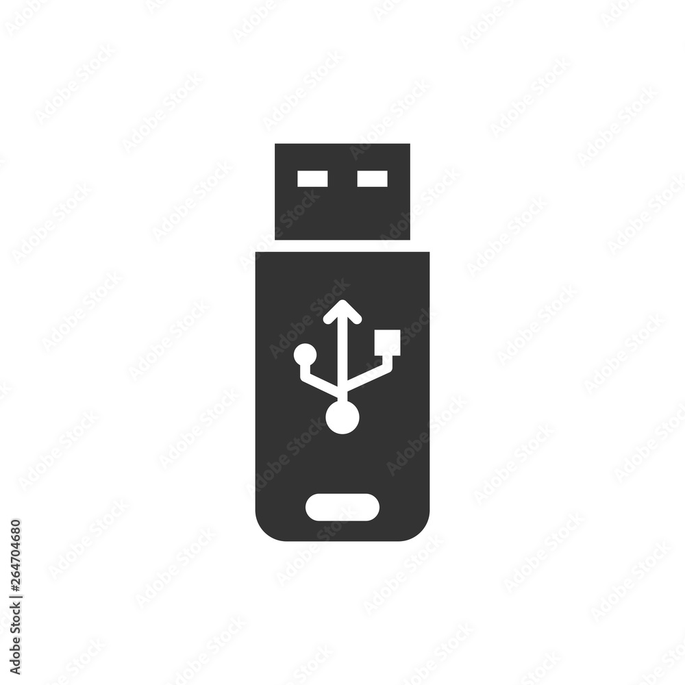 Usb drive icon in flat style. Flash disk vector illustration on white isolated background. Digital memory business concept. Usb drive icon in flat style. Flash disk vector illustration on white isolated background. Digital memory business concept.