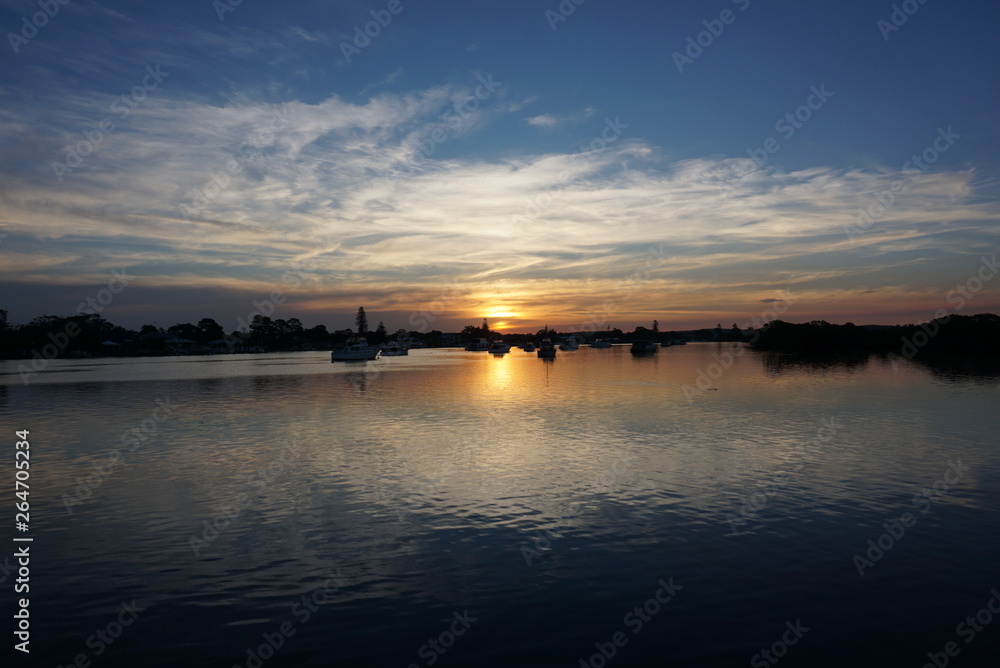 sunset on the lake