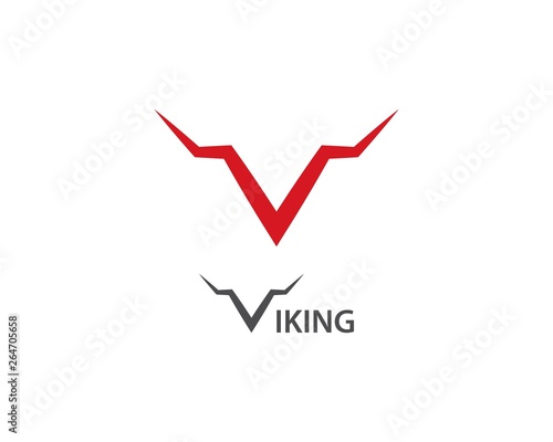 V letter initial Viking logo