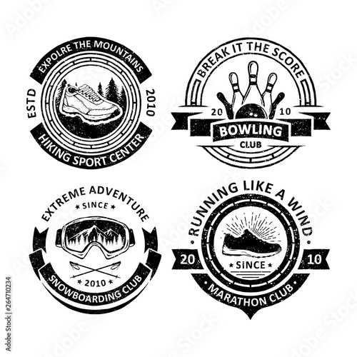 Set of vintage sport badges labels, emblems and logo