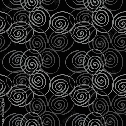 hand drawn decorative elements seamless pattern. vector illustration on black background