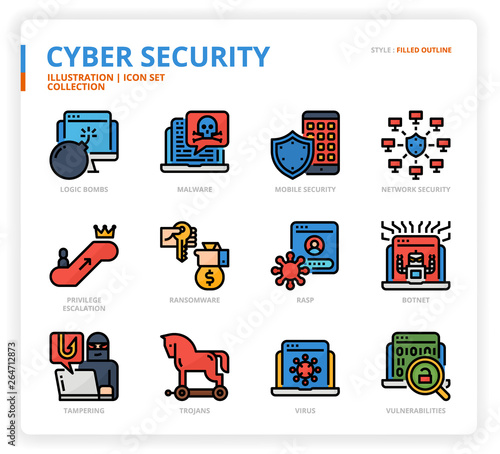 Cyber Security icon set