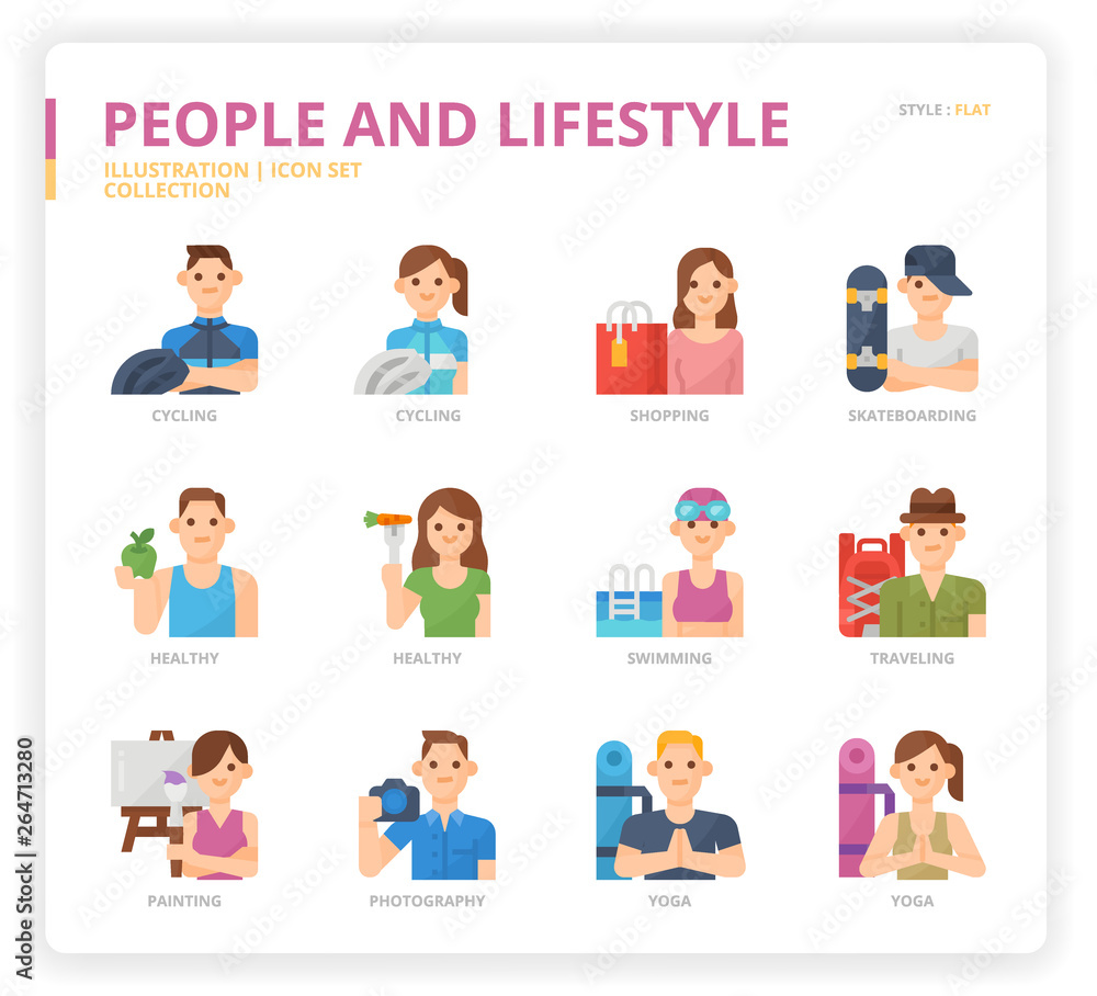 People and Lifestyle icon set