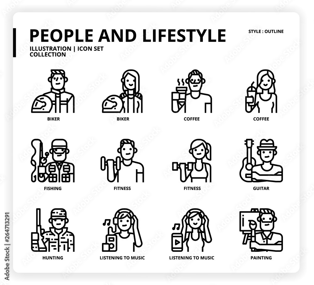 People and Lifestyle icon set People and Lifestyle icon set