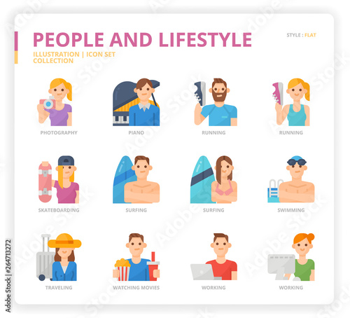 People and Lifestyle icon set