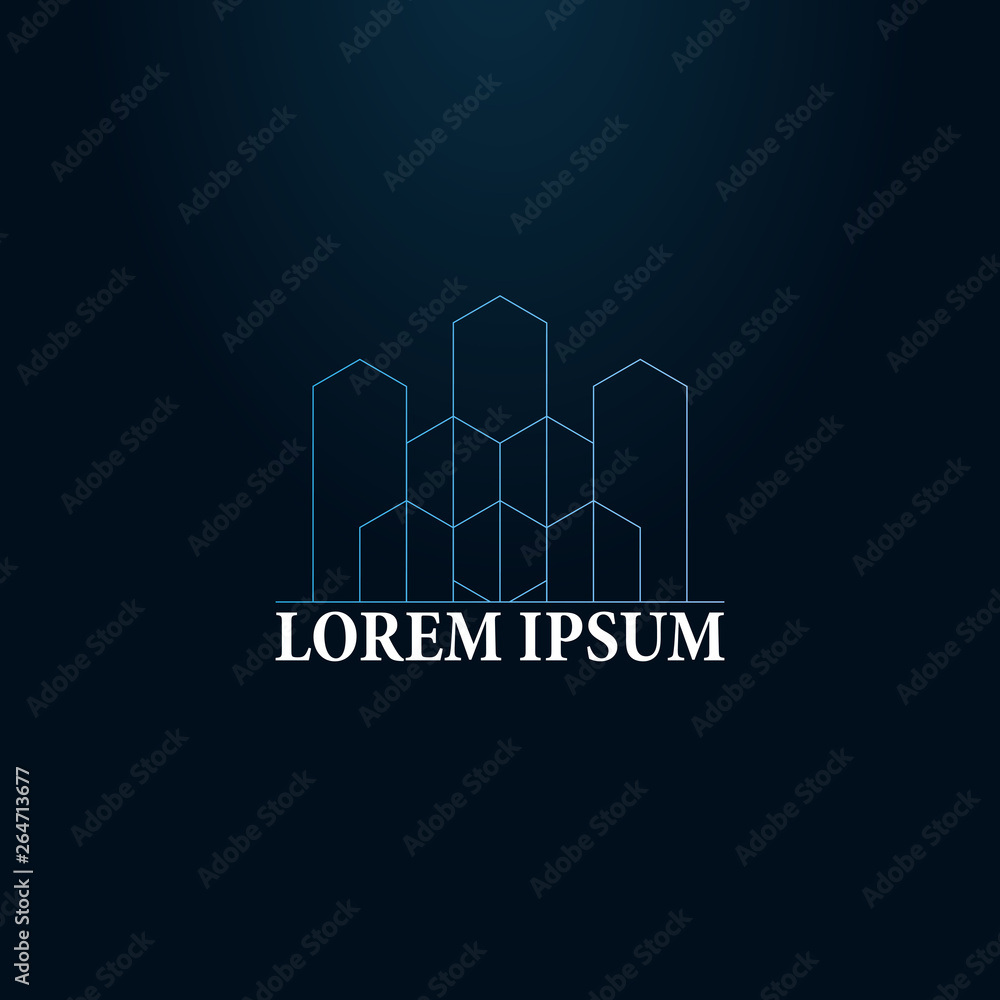 Fototapeta premium line or geometry logo icon for building or architecture company