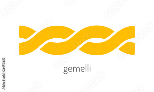 Pasta. Italian cuisine. Flat icon or object of food.